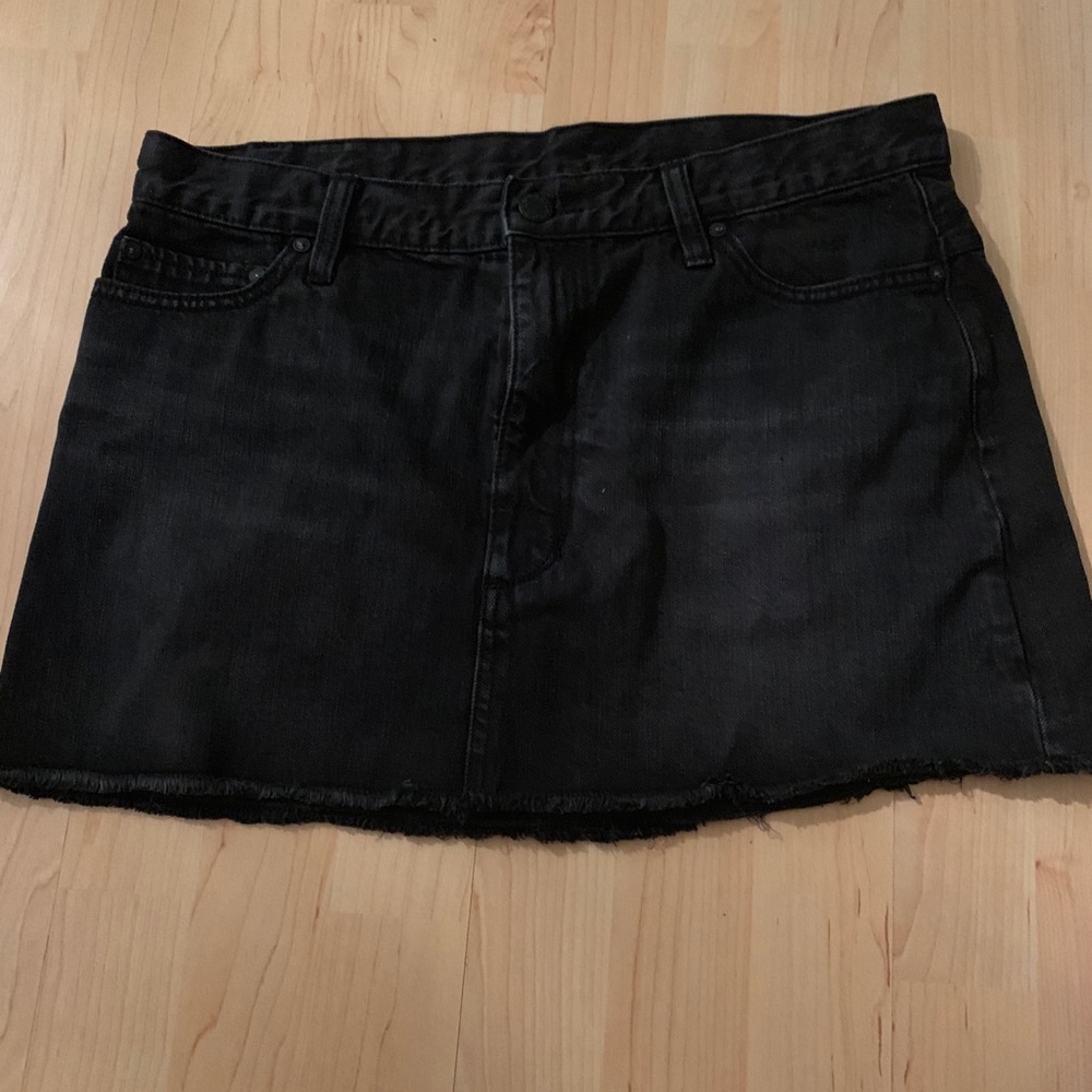 Black denim skirt free people